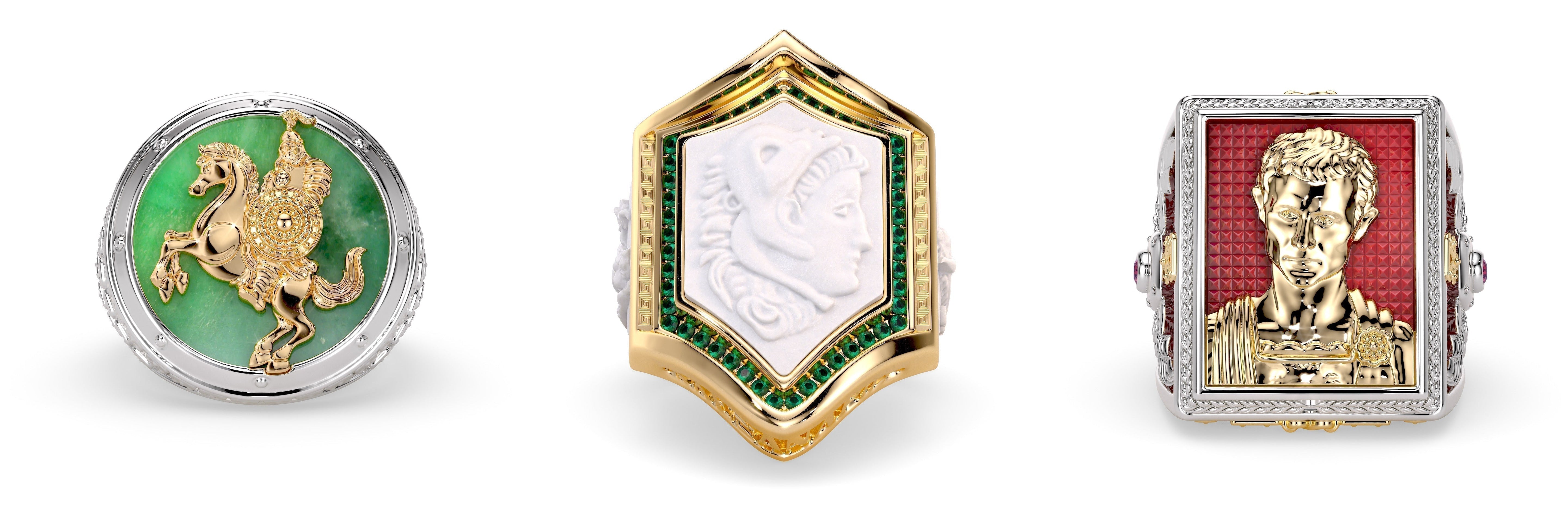 alexandria unique jewellery collection of gold rings for men