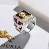 mens grand feu enamel ring