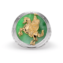 alexandria mens yellow and white 18ct gold ring with nephrite siberian jade